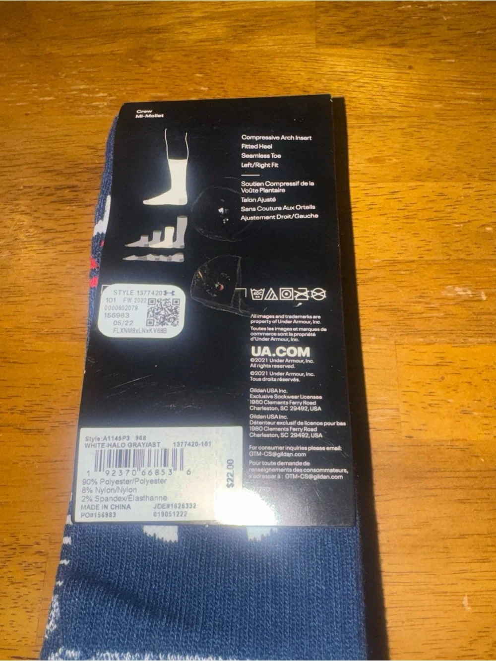 Under Armour Elevated 3 Pair Crew Socks Large White Black Navy Men’s New W Tags